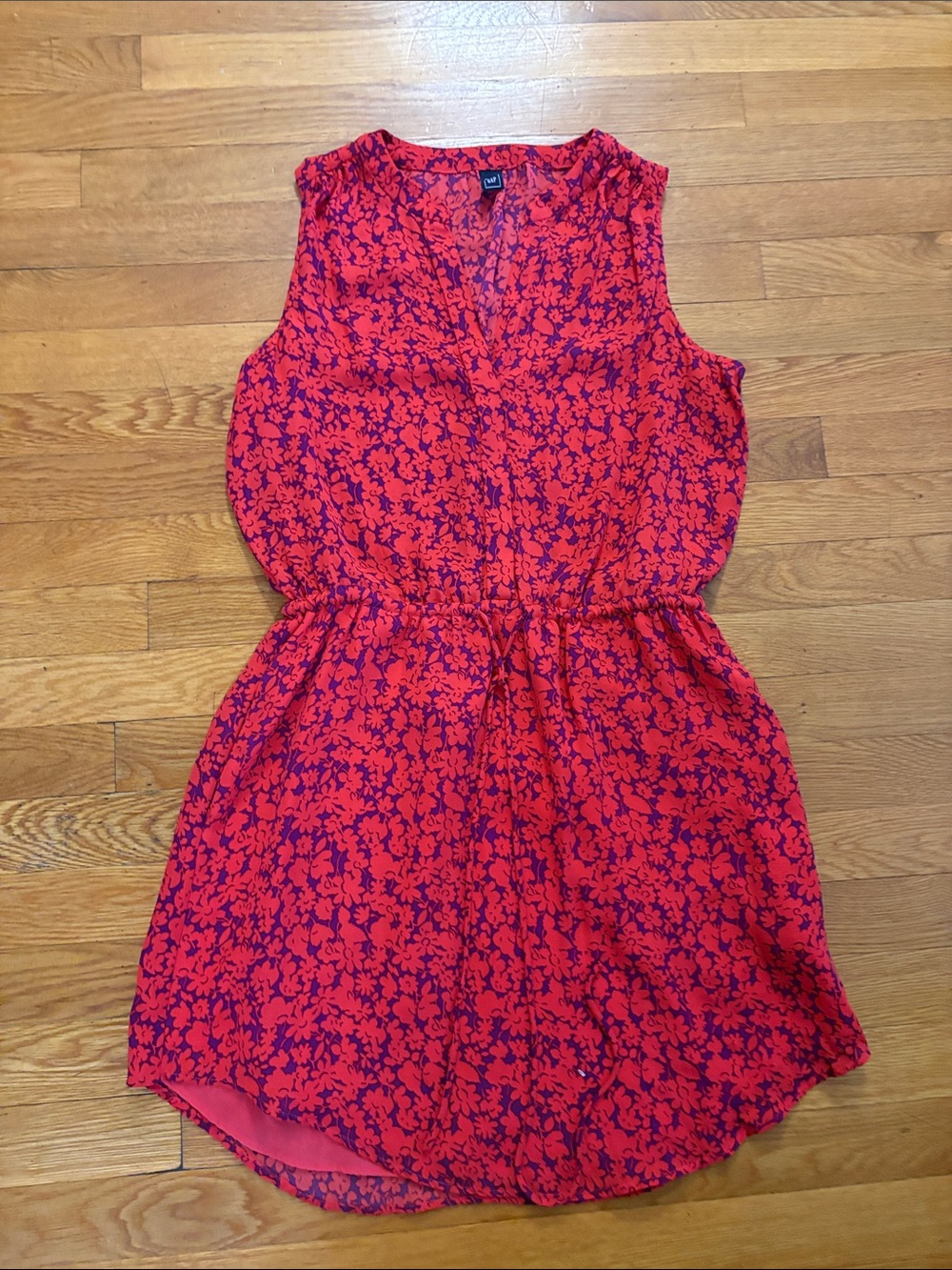 GAP Red Sleeveless Floral Print Dress
